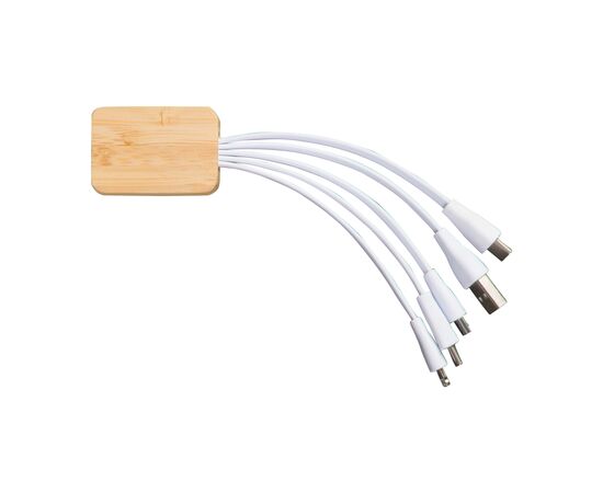 Câble de recharge bambou et R-PET Blanc -  LT91194-N0001