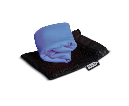 Kühlendes Handtuch aus RPET-Material, 30x80cm Schwarz, Blau -  LT91204-N0211