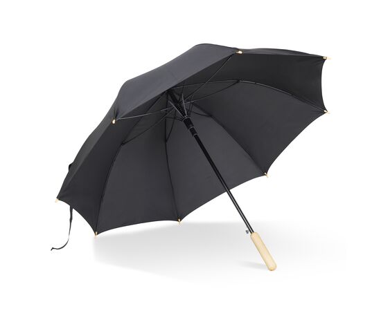 Parapluie bâton 25” en R-PET. Poignée droite, ouverture automatique Noir -  LT97114-N0002