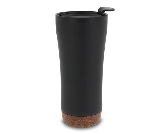 Doppelwandiger Becher mit einem Korkboden 480ml Schwarz -  LT98848-N0002