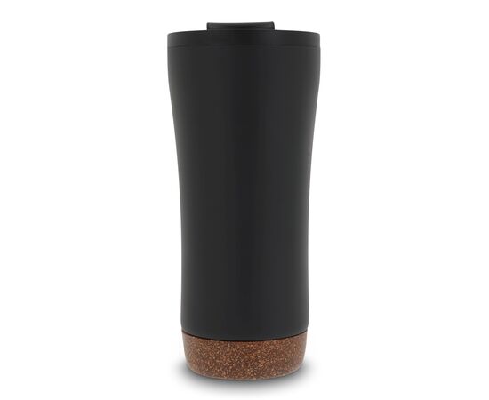 Doppelwandiger Becher mit einem Korkboden 480ml Schwarz -  LT98848-N0002