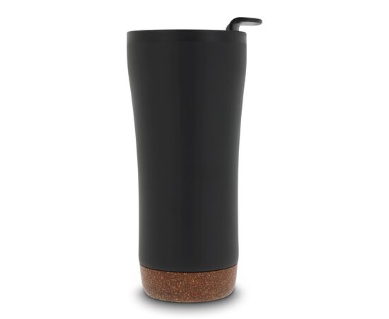 Doppelwandiger Becher mit einem Korkboden 480ml Schwarz -  LT98848-N0002