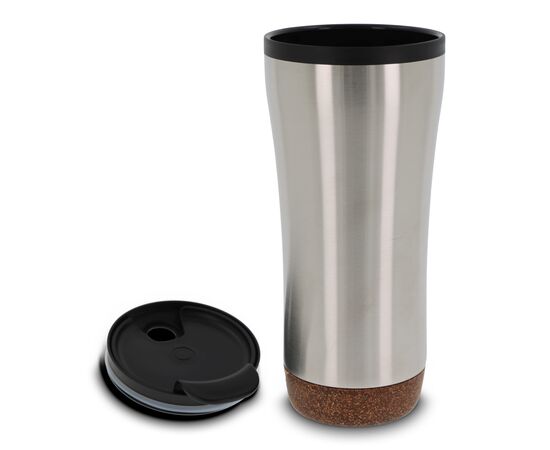 Doppelwandiger Becher mit einem Korkboden 480ml Silber -  LT98848-N0005