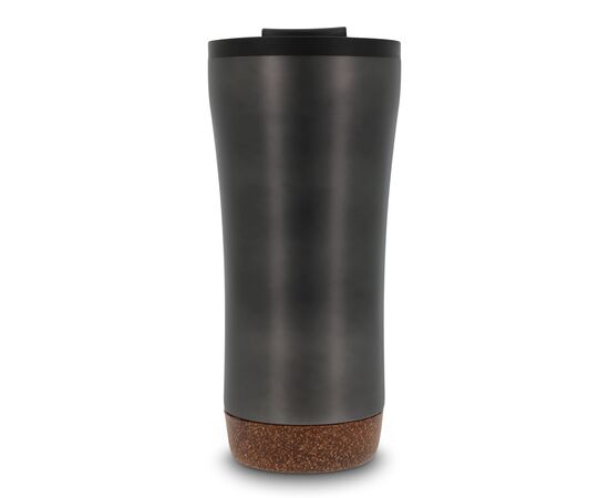 Doppelwandiger Becher mit einem Korkboden 480ml Gun metal - dark -  LT98848-N0035