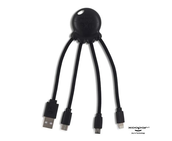 2087 | Xoopar Eco Octopus Oplaadkabel Zwart - Xoopar LT41005-N0002