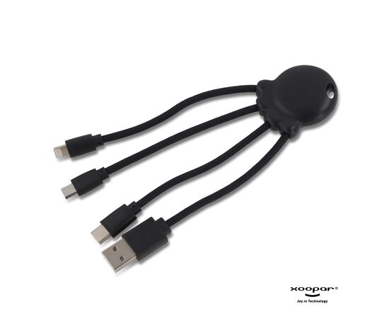 2087 | Xoopar Eco Octopus Oplaadkabel Zwart - Xoopar LT41005-N0002