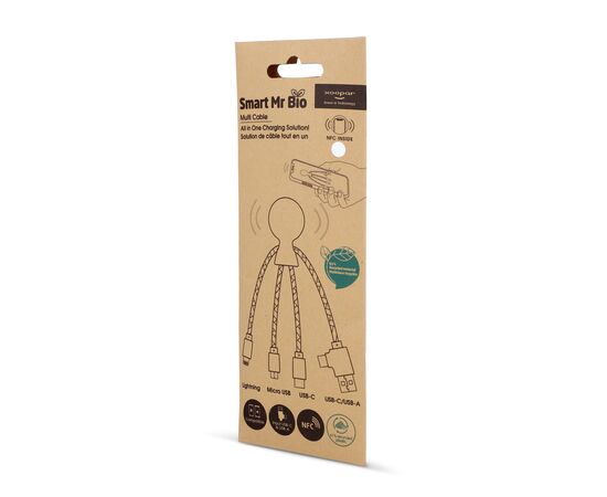 2099 | Xoopar Mr. Bio Smart Charging cable with NFC Blanc - Xoopar LT41008-N0001