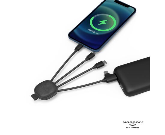 4000 | Xoopar Iné Smart Charging cable with NFC Zwart - Xoopar LT41013-N0002