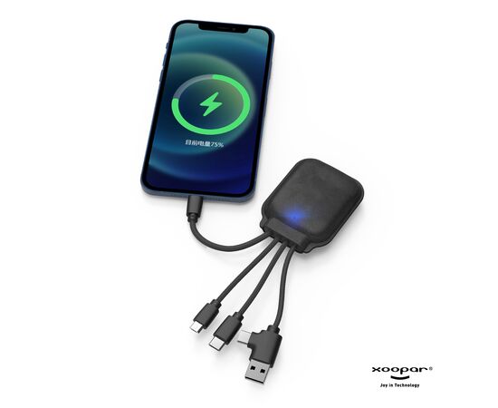 4001 | Xoopar Iné Gamma Charging cable with NFC and 3.000mAh Powerbank Black - Xoopar LT41014-N0002
