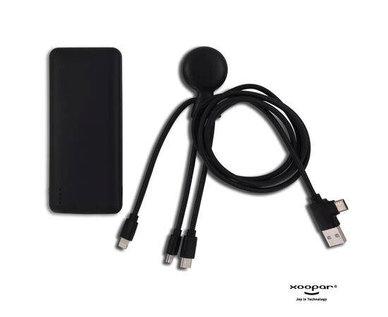3199 | Xoopar Mr. Bio Powerbank and Cable pack 7000mAh Schwarz - Xoopar LT41713-N0002