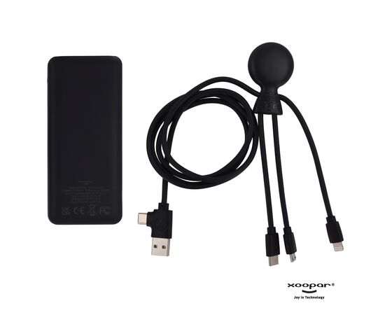 3199 | Xoopar Mr. Bio Powerbank and Cable pack 7000mAh Schwarz - Xoopar LT41713-N0002