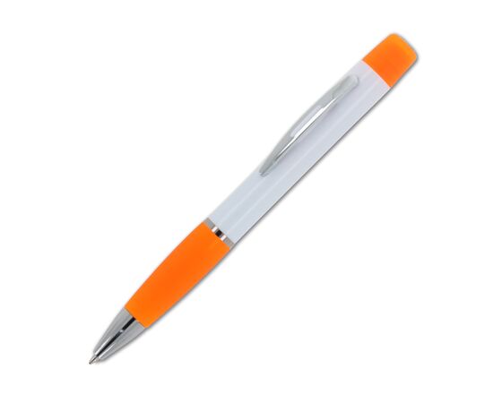 Balpen Hawaii met driekleurige tekstmarker Wit, Oranje -  LT81253-N0126