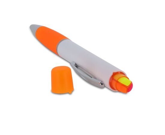 Balpen Hawaii met driekleurige tekstmarker Wit, Oranje -  LT81253-N0126