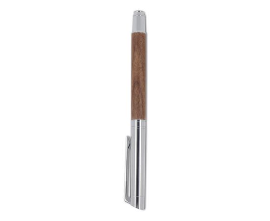 Metal ball pen and rollerball set walnut wood in gift box Wood -  LT82155-N0093