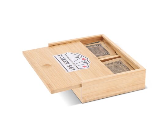Kaartspel in bamboe geschenkverpakking Hout - empty LT90767-N0093