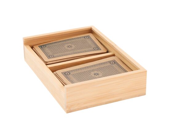 Kaartspel in bamboe geschenkverpakking Hout - empty LT90767-N0093