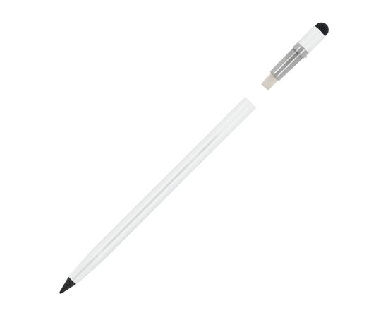 Duurzaam aluminium potlood met gum Wit -  LT91599-N0001