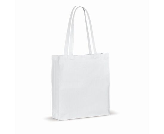 Recycled cotton bag with gusset 140g/m² 38x10x42cm White -  LT95242-N0001