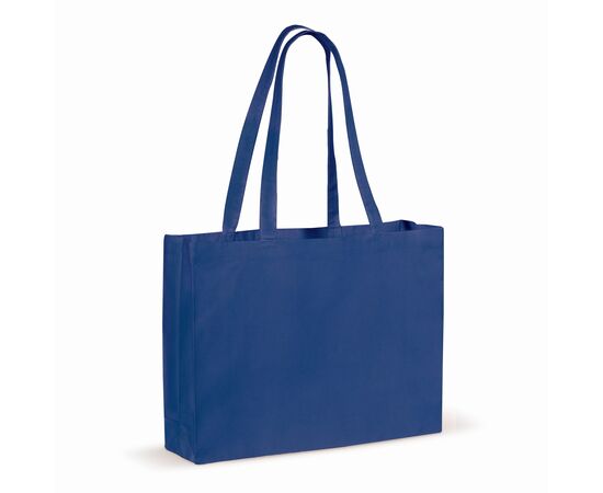 Recycled cotton bag with gusset 140g/m² 49x14x37cm Blue -  LT95243-N0011