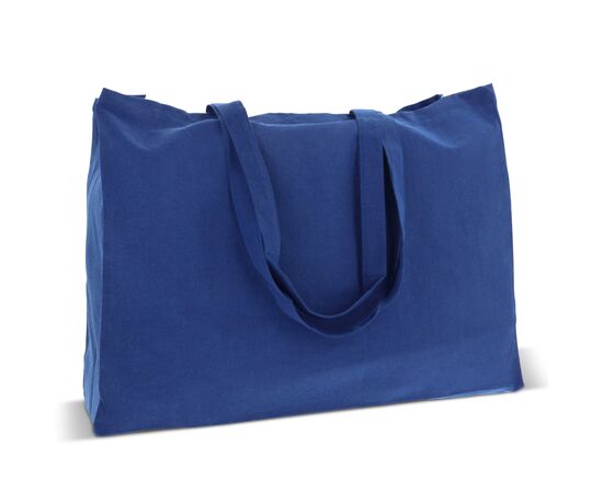 Recycled cotton bag with gusset 140g/m² 49x14x37cm Blue -  LT95243-N0011