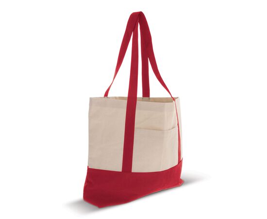 Sac de plage toile de coton OEKO-TEX® 280g/m² 42x10x30cm Rouge -  LT95247-N0021
