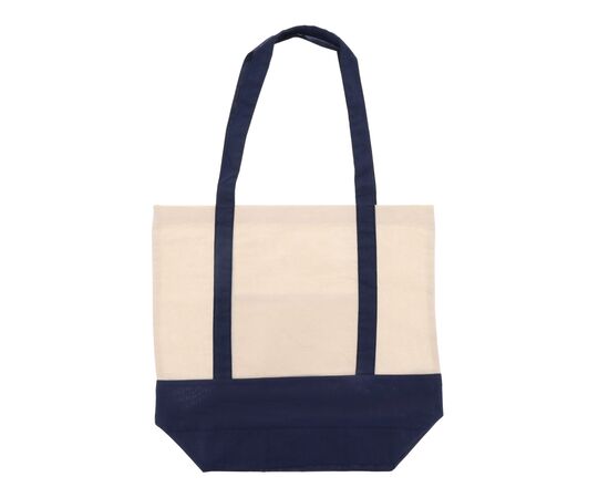 Sac à provisions en coton OEKO-TEX® 140g/m² 40x10x35cm Bleu foncé -  LT95248-N0010