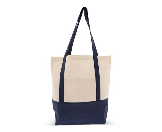 Sac à provisions en coton OEKO-TEX® 140g/m² 40x10x35cm Bleu foncé -  LT95248-N0010