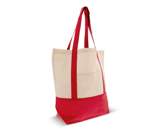Sac à provisions en coton OEKO-TEX® 140g/m² 40x10x35cm Rouge -  LT95248-N0021