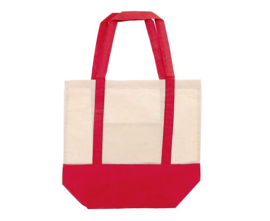 Sac à provisions en coton OEKO-TEX® 140g/m² 40x10x35cm Rouge -  LT95248-N0021