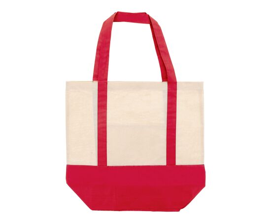 Sac à provisions en coton OEKO-TEX® 140g/m² 40x10x35cm Rouge -  LT95248-N0021