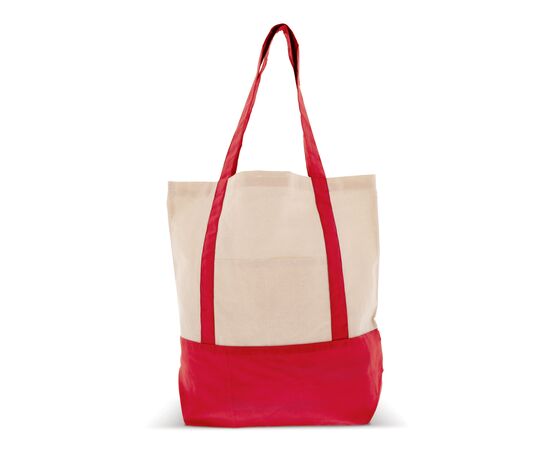 Sac à provisions en coton OEKO-TEX® 140g/m² 40x10x35cm Rouge -  LT95248-N0021