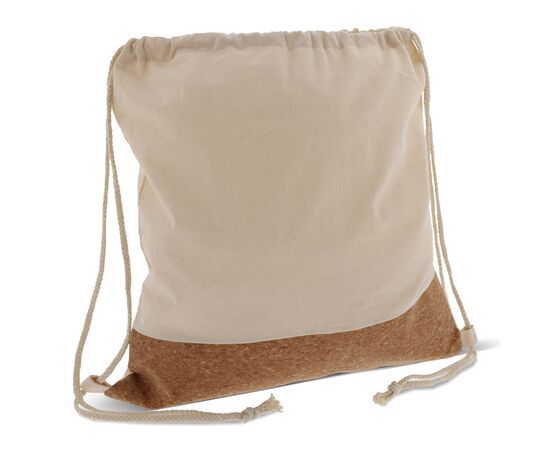 Drawstring bag Cork with cotton cords 38x41cm Ecru -  LT95269-N0054