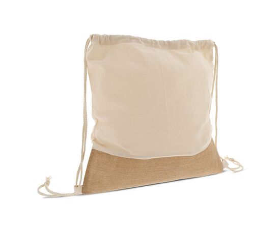 Rucksackbeutel Jute mit Baumwollschnüren 38x41cm Ecru -  LT95270-N0054