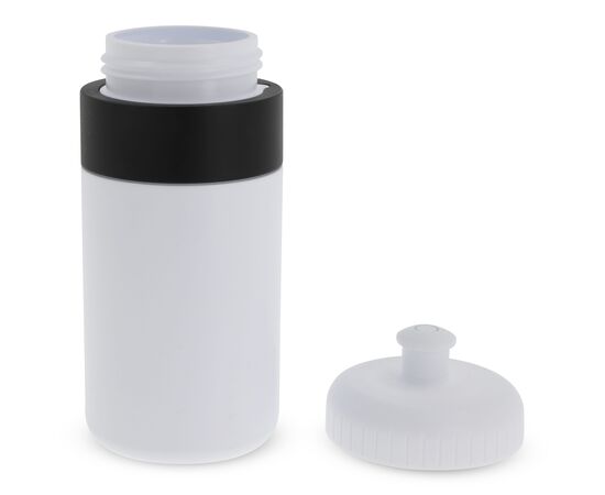 Sportflasche mit Rand 500ml Weiss, Schwarz -  LT98735-N0102