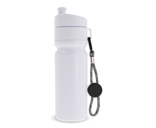 Bidon de sport avec bord et cordon 750ml Blanc, Blanc -  LT98736-N0101