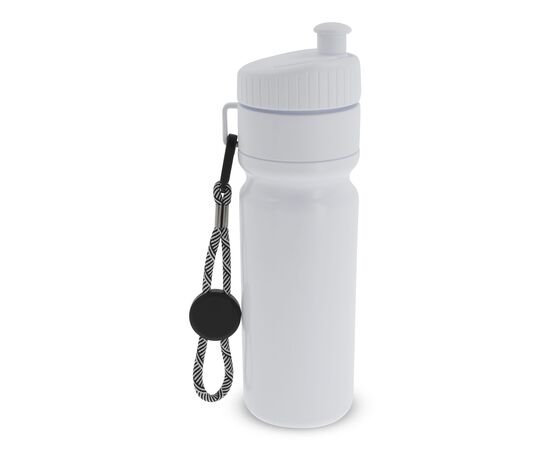 Bidon de sport avec bord et cordon 750ml Blanc, Blanc -  LT98736-N0101