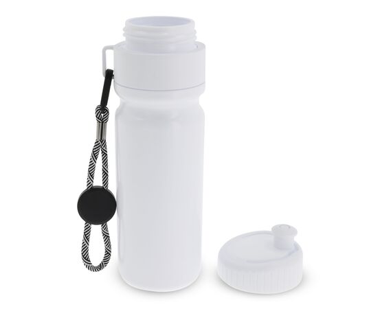 Bidon de sport avec bord et cordon 750ml Blanc, Blanc -  LT98736-N0101