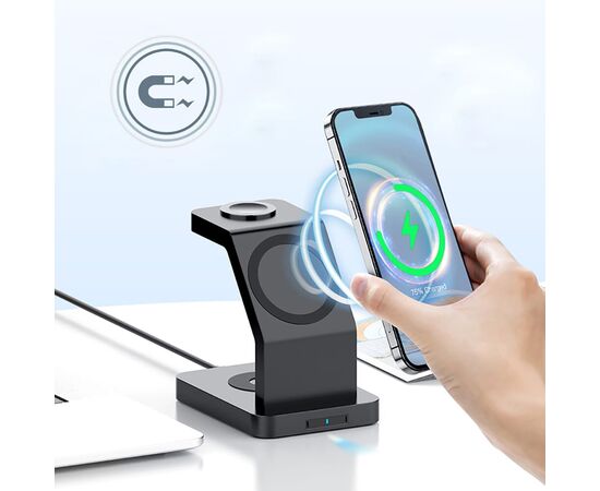 2708 | Xoopar Icon 3 in 1 Magnetic Wireless charger Noir - Xoopar LT41507-N0002