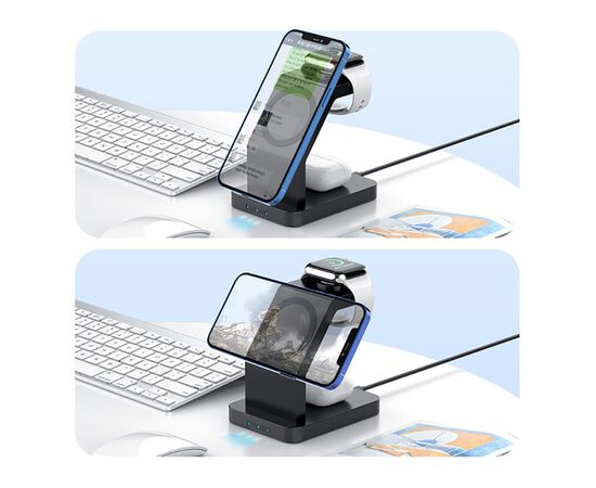 2708 | Xoopar Icon 3 in 1 Magnetic Wireless charger Noir - Xoopar LT41507-N0002