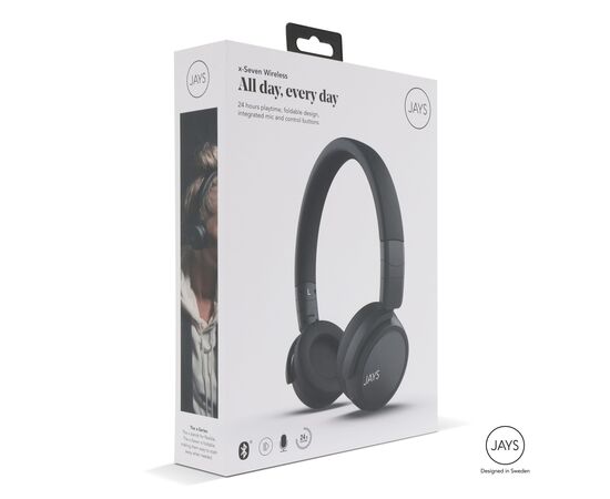 T00247 | Jays x-Seven bluetooth hoofdtelefoon Zwart - Jays LT45300-N0002