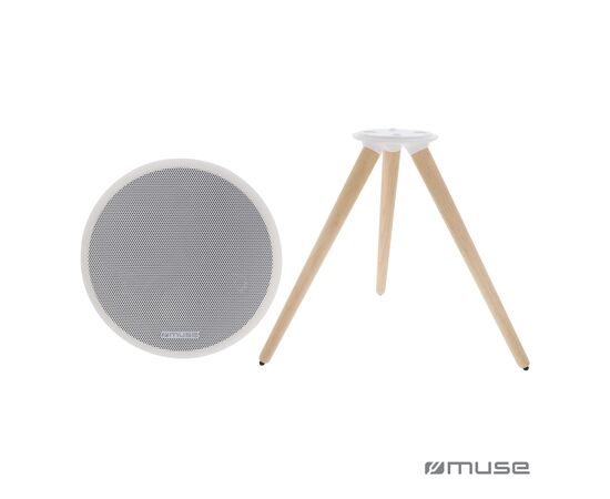 M-655 | Muse Enceinte Bluetooth full LED, étanche, avec trépied 100W Blanc - Muse LT45600-N0001