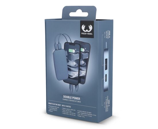 2PB6100 | Fresh 'n Rebel Powerbank 6000mAh USB-C Dive blue - Fresh 'n Rebel LT49401-N0048