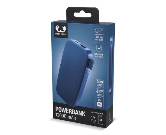 2PB12100 | Fresh 'n Rebel Powerbank 12000mAh USB-C Fast Charging 20W Blauw - Fresh 'n Rebel LT49402-N0011 2PB12100 | Fresh 'n Rebel Powerbank 12000mAh USB-C Fast Charging 20W Blauw - Fresh 'n Rebel LT49402-N0011
