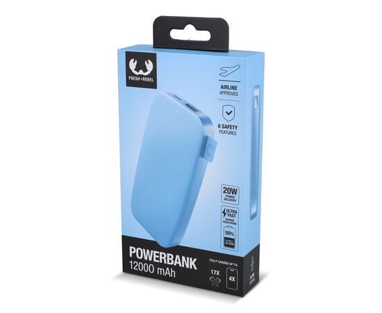 2PB12100 | Fresh 'n Rebel Powerbank 12000mAh USB-C Fast Charging 20W Hellblau - Fresh 'n Rebel LT49402-N0012