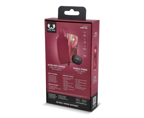 2PB12100 | Fresh 'n Rebel Powerbank 12000mAh USB-C Fast Charging 20W Rood - Fresh 'n Rebel LT49402-N0021