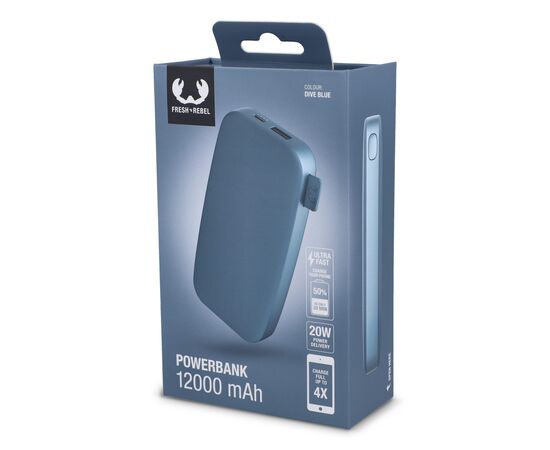 2PB12100 | Fresh 'n Rebel Powerbank 12000mAh USB-C Fast Charging 20W Dive blue - Fresh 'n Rebel LT49402-N0048 2PB12100 | Fresh 'n Rebel Powerbank 12000mAh USB-C Fast Charging 20W Dive blue - Fresh 'n Rebel LT49402-N0048