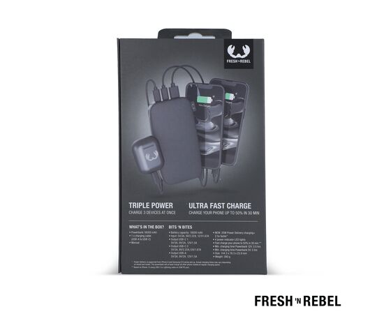 2PB18100 | Fresh 'n Rebel Powerbank 18000mAh USB-C Fast Charging 20W Gris foncé - Fresh 'n Rebel LT49403-N0060