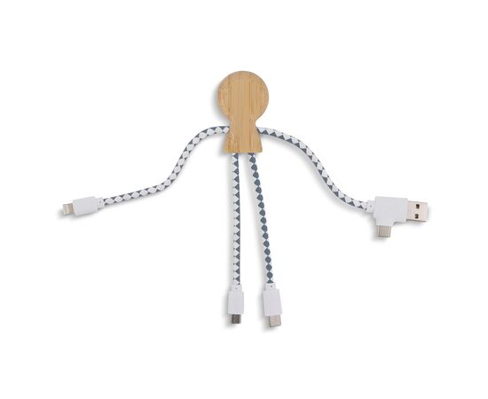Xoopar Mr. Bio Bamboo Charging Cable Natuur - Xoopar LT41016-N0094