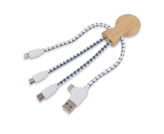 Xoopar Mr. Bio Bamboo Charging Cable Natuur - Xoopar LT41016-N0094