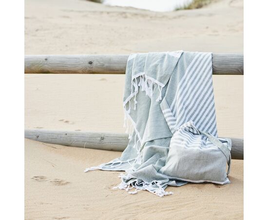 Sagaform Ella Hamam towel organic cotton 145x250cm Green - Sagaform LT52051-N0031